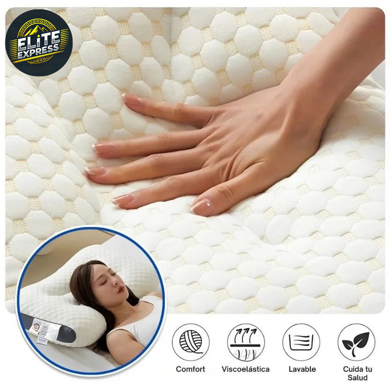 DELUXE ERGONOMIC PLUS – Almohada Ergonómica Ortopédica 3D con Alineación Cervical Perfecta 🚀😴